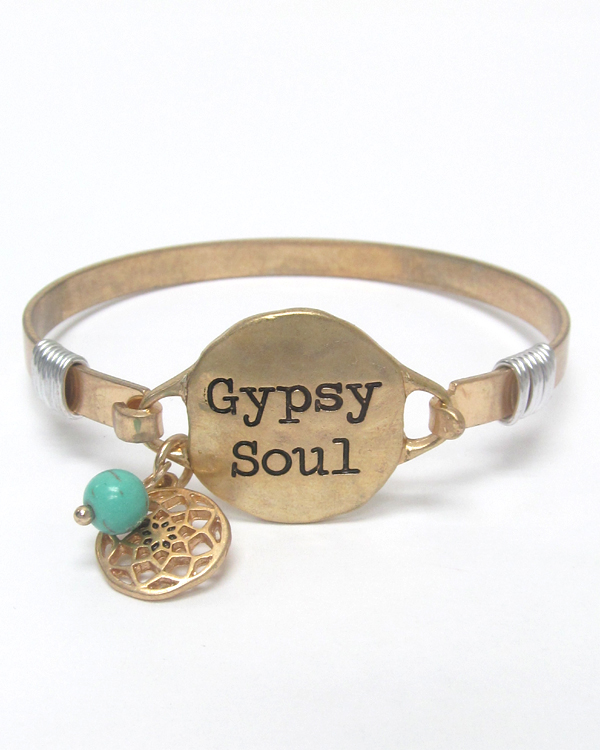 Southern country style gypsy soul wire charm bracelet