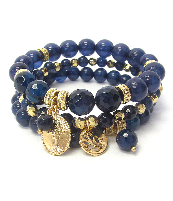 Multi stone mix stretch 3 set of bracelet