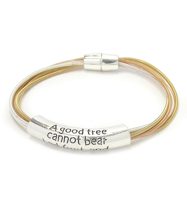 RELIGIOUS INSPIRATION MESSAGE MULTI STRETCH CORD MAGNETIC BRACELET - MATTHEW 7:18