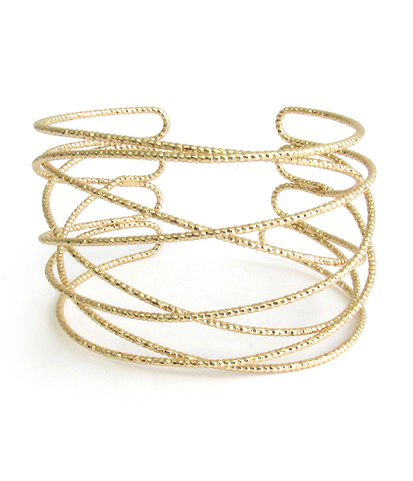 MULTI WIRE BANGLE BRACELET - BRASS