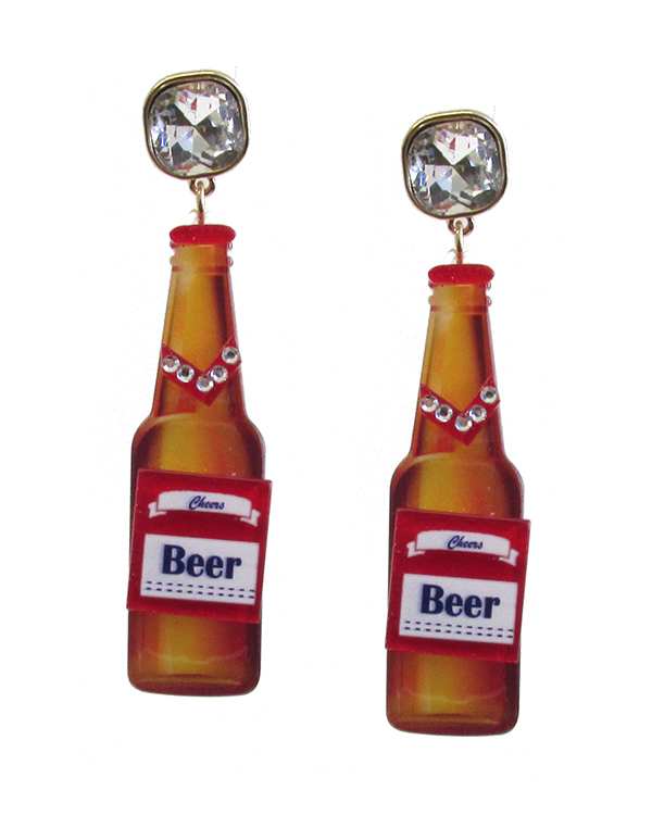 Beer theme acrylic earring