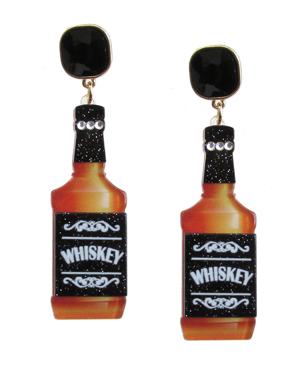 WHISKY THEME ACRYLIC EARRING