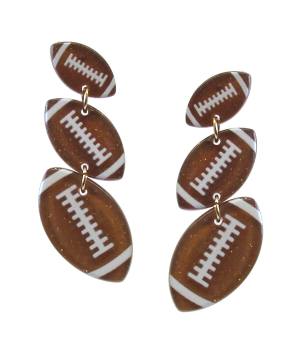 SPORT THEME ACRYLIC EARRING - FOOTBALL