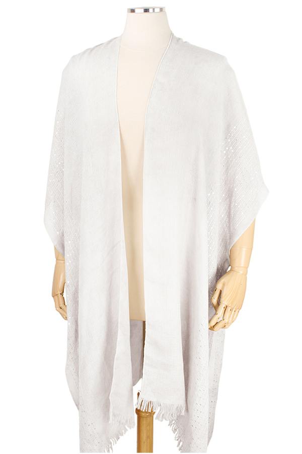 SEQUIN DECO WOVEN KIMONO - 100% POLYESTER