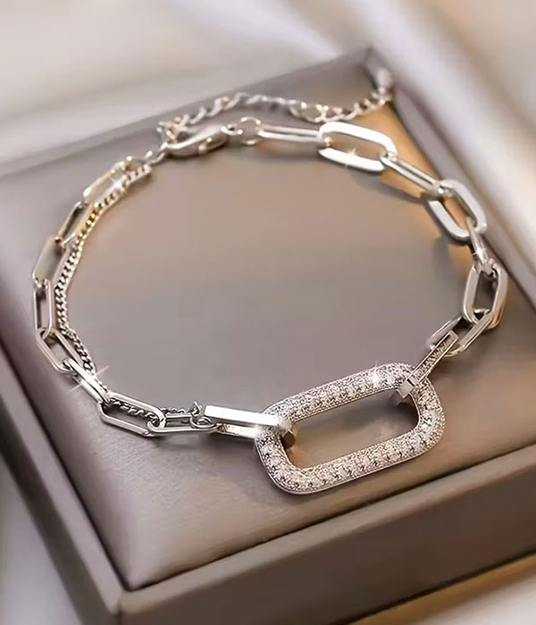 Rhinestone chain bracelet