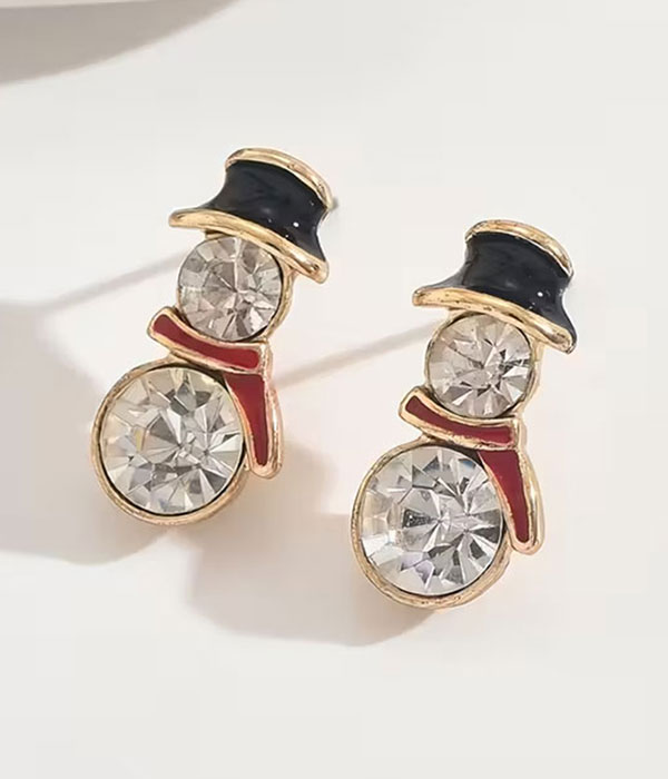 Christmas theme snowman earring