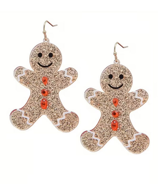 Christmas theme ginger bread earring