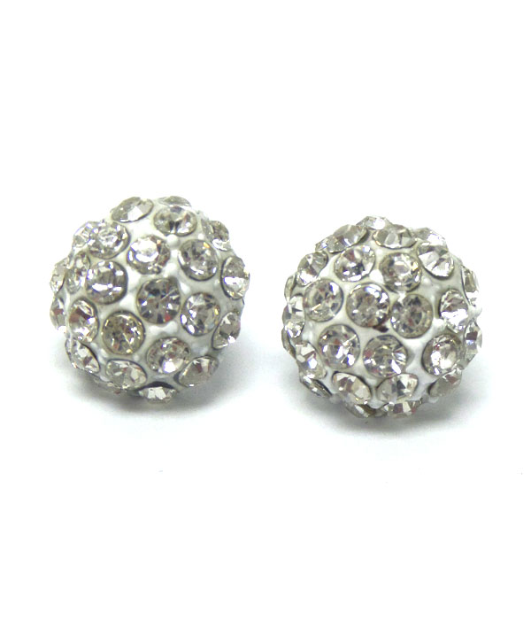 Colorful rhinestone and clay stud earrings 