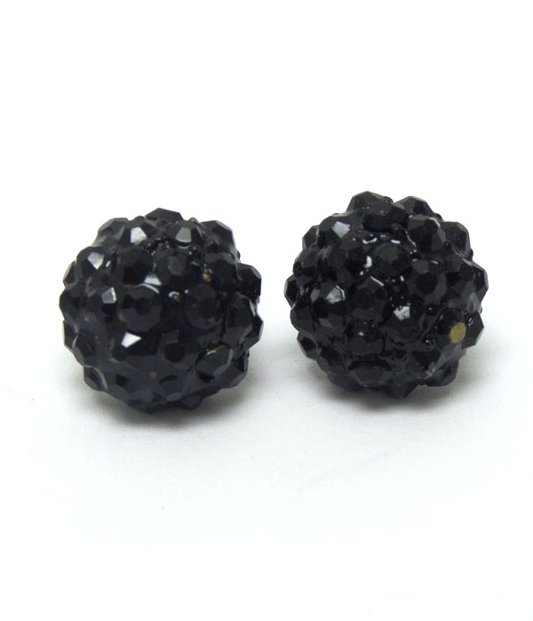 Colorful rhinestone and clay stud earrings 