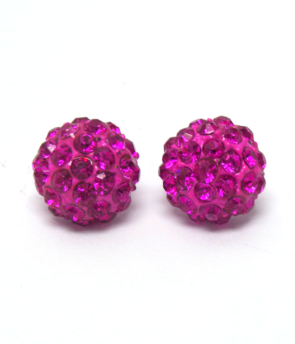 Colorful rhinestone and clay stud earrings 