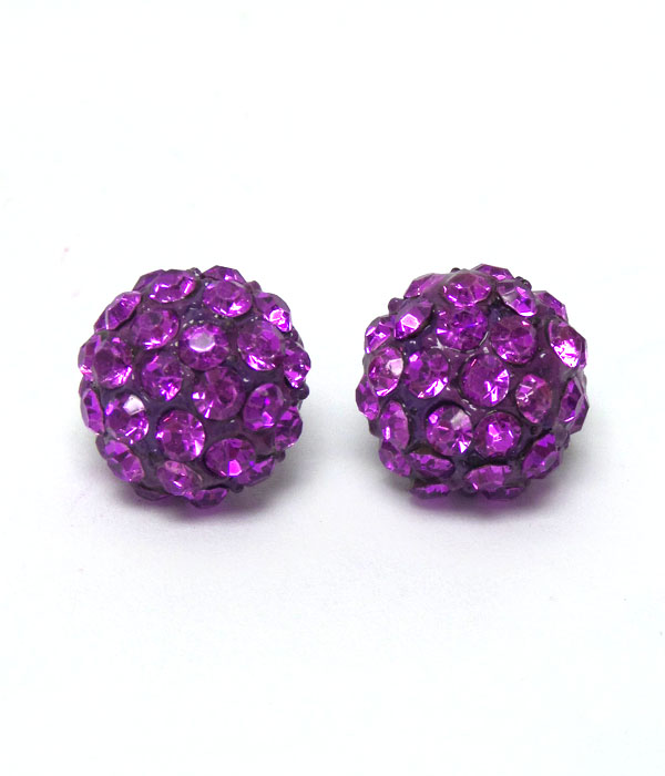 Colorful rhinestone and clay stud earrings 