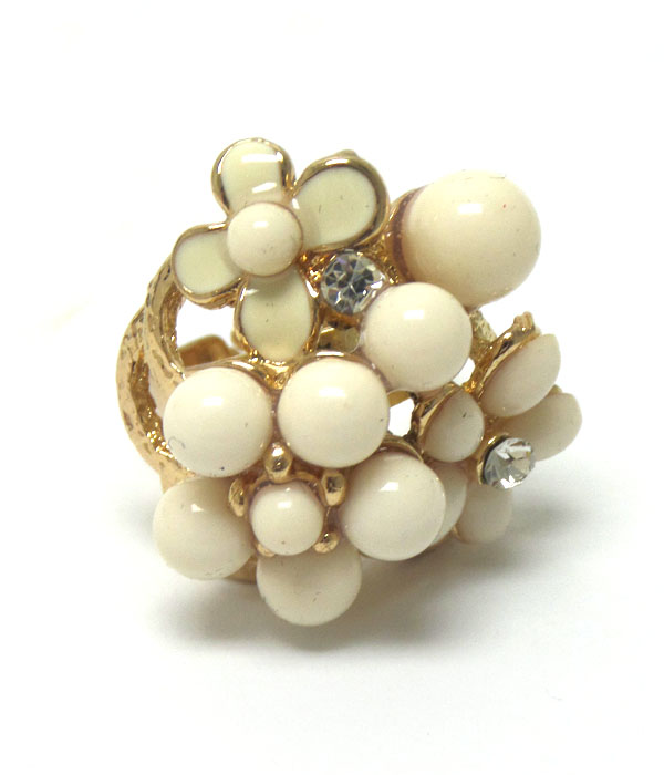 Flower bouquet adjustable ring