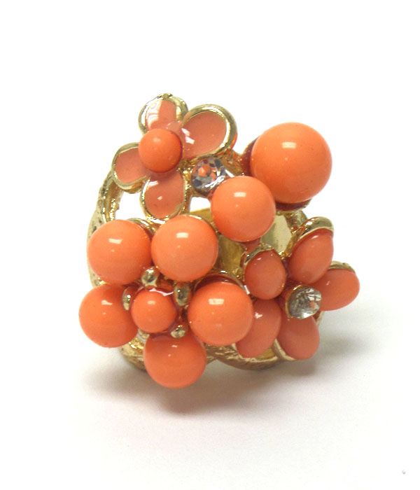 Flower bouquet adjustable ring