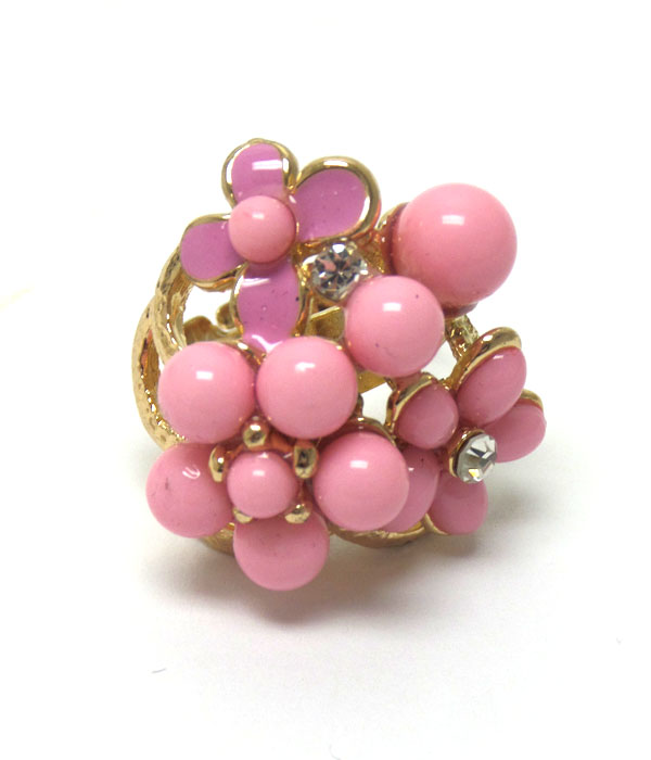 Flower bouquet adjustable ring