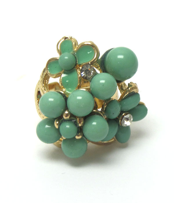 Flower bouquet adjustable ring