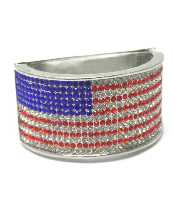 American flag multicolor crystal bangle