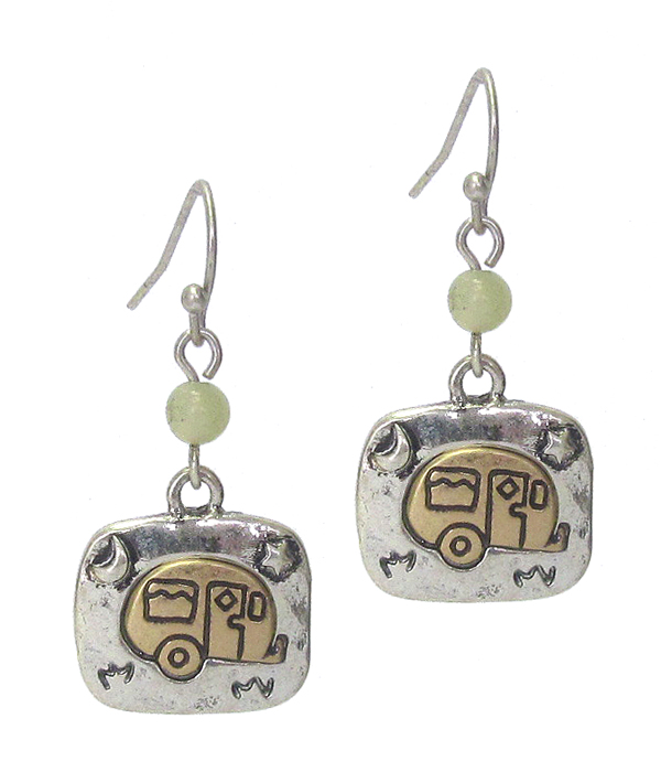 Happy camper theme textured earring
