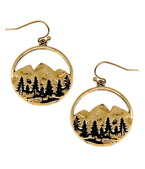 MOUNTAIN AND TREE LANDSCAPE EARRING
