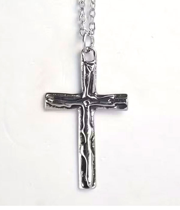 Vintage rustic cross necklace