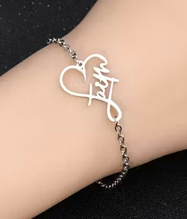 Heart bracelet - faith