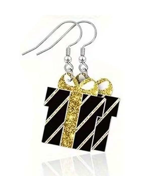 New year theme acrylic earring - gift box