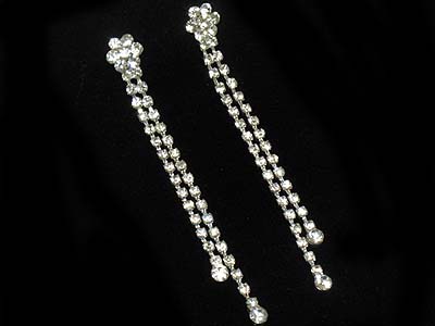 Rhinestone double line drop earring