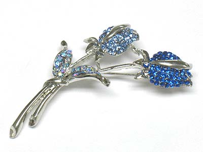 Crystal flower brooch
