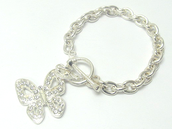 Crystal butterfly chain bracelet