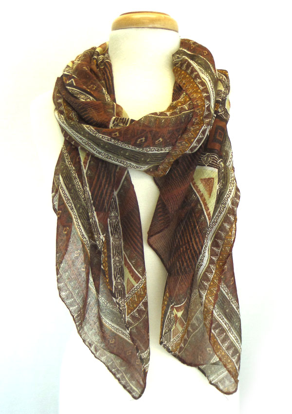 Multi color abstractive pattern scarf