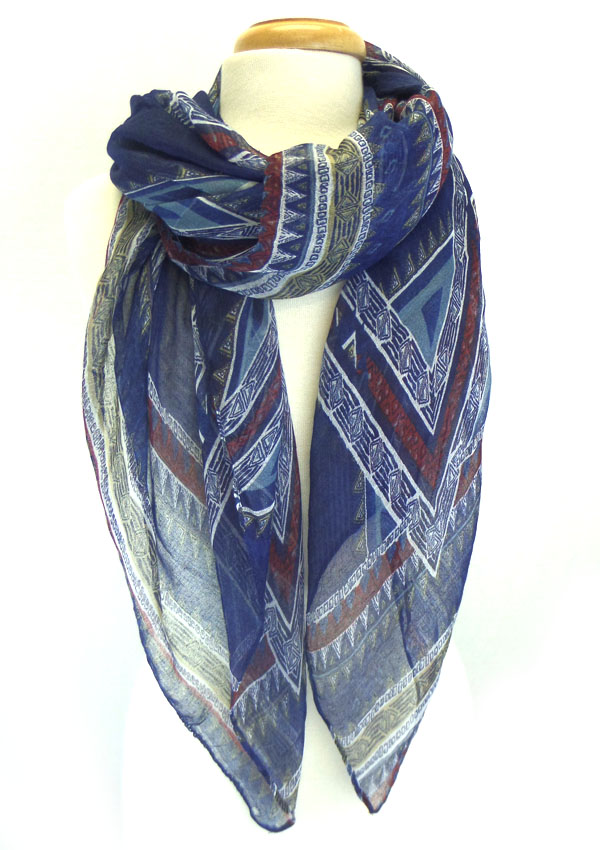Multi color abstractive pattern scarf