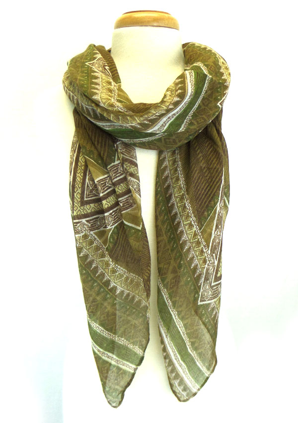 Multi color abstractive pattern scarf