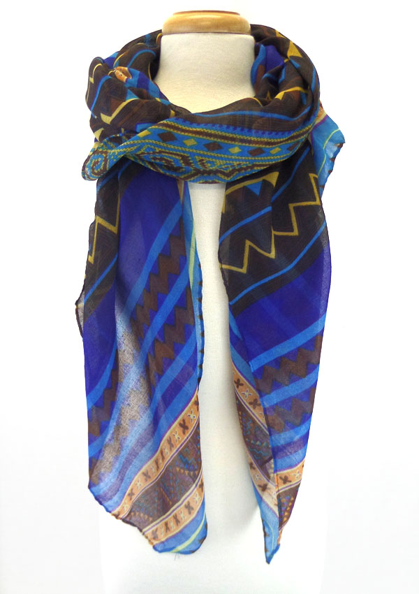 Multi color abstractive pattern scarf