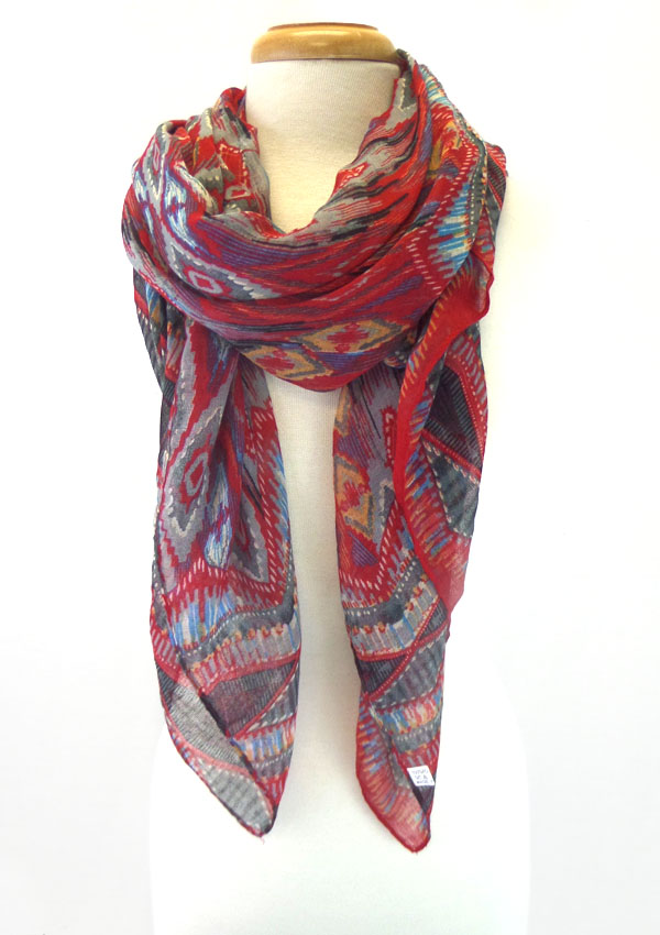 Multi color abstractive pattern scarf