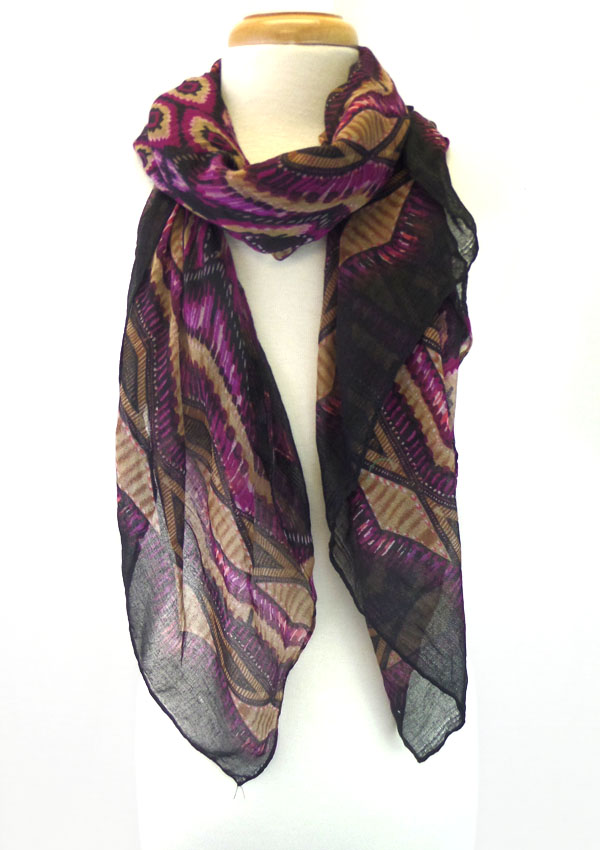 Multi color abstractive pattern scarf