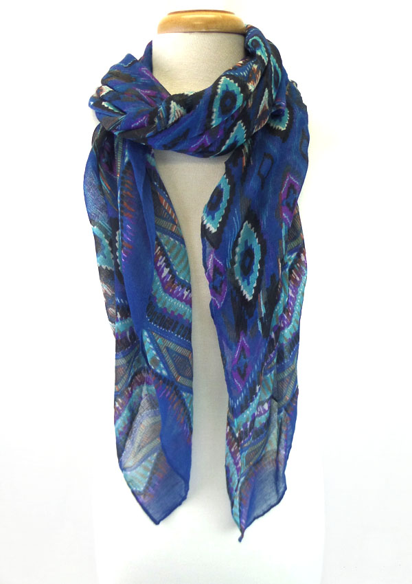 Multi color abstractive pattern scarf