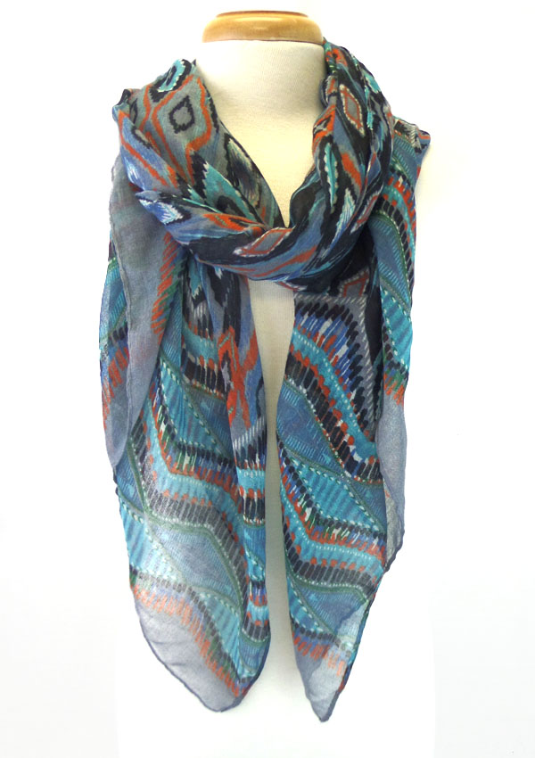 Multi color abstractive pattern scarf