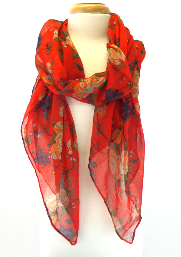 Flower print scraf