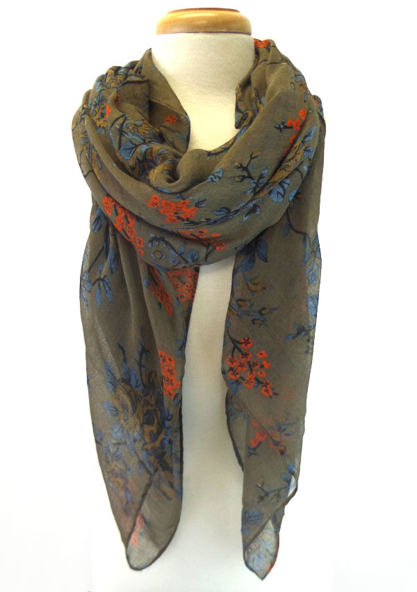 Flower print scraf