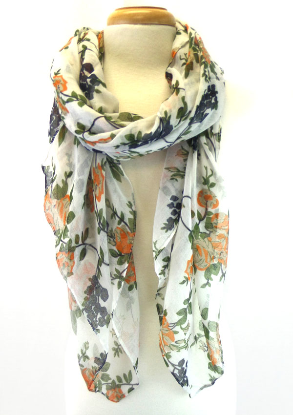 Flower print scraf