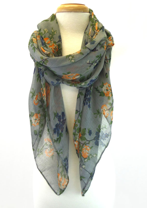 Flower print scraf