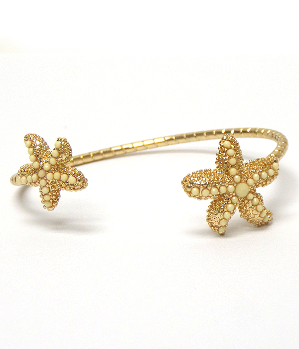 Crystal deco starfish and wire bangle bracelet - sealife?
