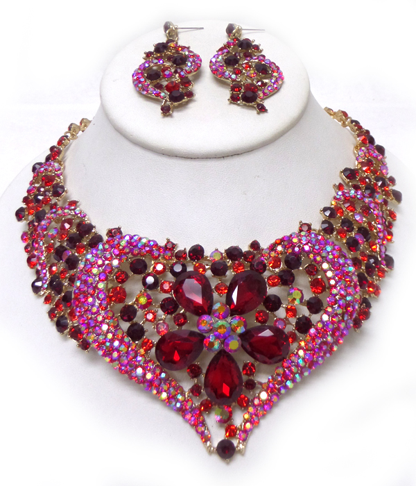 Luxury class victorian style and austrian crystal  party necklace set