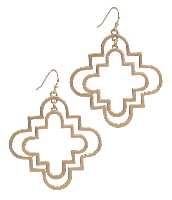 DOUBLE QUATREFOIL DROP EARRING