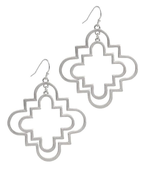 DOUBLE QUATREFOIL DROP EARRING