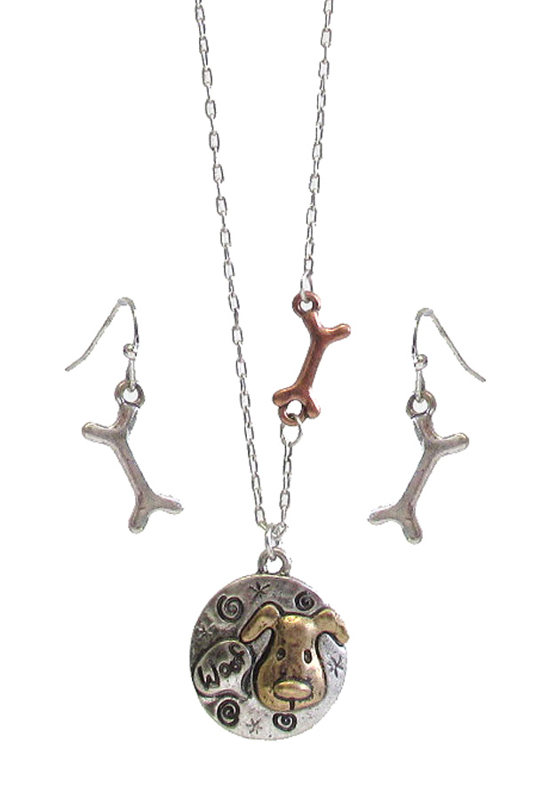 PET LOVERS THEME NECKLACE SET - DOG