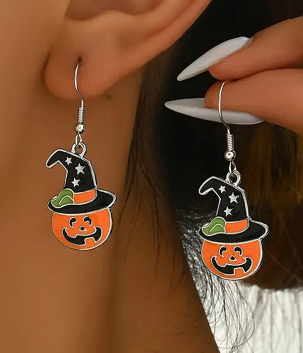 Halloween theme pumpkin earring