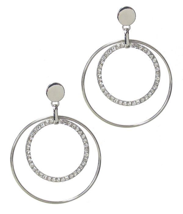 CRYSTAL DOUBLE HOOP EARRING