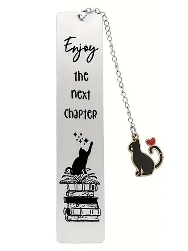 Pet lovers theme stainless steel bookmark - enjoy the next chapter