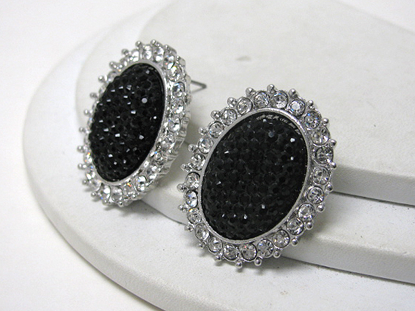 Acrylic and crystal stone deco earrings