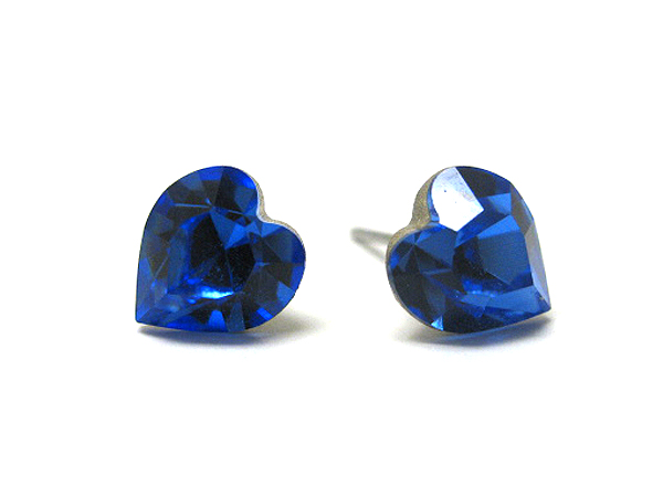 Swarovski crystal heart stud earrings - made in usa
